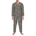 thumbnail image 3 of Balery Modern Excavator Pijama para Hombre de Dos Piezas con Manga Larga, Conjunto de Dormir y Descanso Suave con Bolsillos-Large, 3 of 7