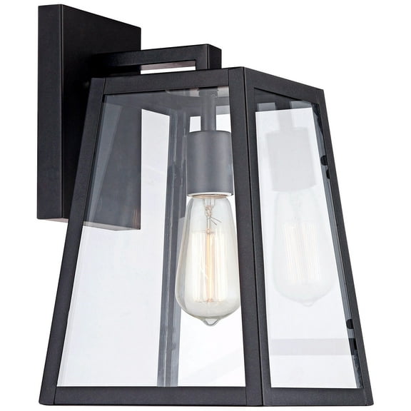 John Timberland Arrington Modern Wall Light Sconce Mystic Black Hardwire 8" Fixture Clear Glass Shade for Bedroom Bathroom Vanity Reading Living Room
