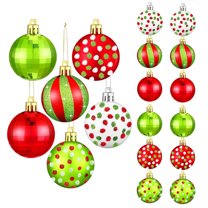 24pcs Green and Red Christmas Ornaments - 2.5 Inch Hanging Ball Ornaments for Xmas Tree | Festive Decor for Fireplace & Windows | Holiday Gift Idea