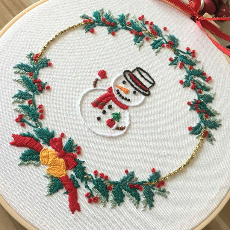 Christmas Embroidery kit with Patterns and Instructions, DIY Adult Beginner  Embroidery Kits 