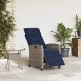 thumbnail image 3 of vidaXL Reclining Patio Chair with Side Table Gray Poly Rattan, 3 of 11