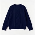thumbnail image 4 of Women's Oversized Cable Knit Crew Neck Sweater Long Sleeve Chunky Pullover Top Casual Fall Pullover, 4 of 5