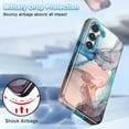 thumbnail image 4 of CASEFIV Phone Case for Samsung Galaxy S23 Plus, 2 Pack [Tempered Glass Screen Protector+Camera Lens Protector], Marble Pattern Heavy Duty Shockproof Full Body Hard PC+Soft Silicone Cover, Light Blue, 4 of 8
