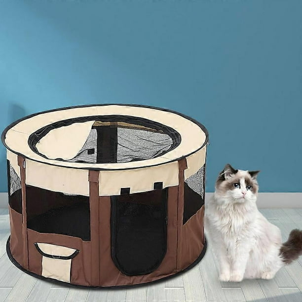Parque portátil plegable para perros y gatos | Corral para gatitos y transportín de viaje para interiores y exteriores