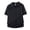 Black, variant on Men's Solid Waffle Textured Knit Notch Collar Short Sleeve Polo Shirt, V Open Neck Relaxed Fit Stretch Quick Dry Breathable Polyester Knit Top