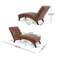 thumbnail image 3 of Noble House Austell Indoor Upholstered Channel Stitch Chaise Lounge, Cognac Brown, 3 of 8