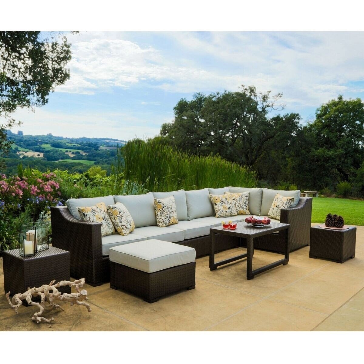 Corvus Matura 10 Piece Dark Brown Wicker Patio Furniture Set By Walmart Com Walmart Com