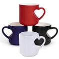 thumbnail image 7 of Heat Changing Coffee Mugs, Heart Shape Beverage Cup | Ceramic Coffee Mug with Handle | for Couples Home Kitchen Travel Work Break Morning Evening Party - (White), 7 of 7