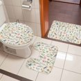 thumbnail image 5 of Spring Flowers Bathroom Rugs Set Vintage Watercolor Pink White Floral Butterfly Dragonfly Beige Non Slip Absorbent Bath Mats 3 Piece Set, U-Shaped Floor Mat, Toilet Seat Cover Small Size, 5 of 9
