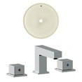 thumbnail image 1 of 16-in. W Round Bathroom Undermount Sink Set In Biscuit - Chrome Hardware AI-22869, 1 of 9