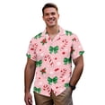 thumbnail image 3 of Uorisanigo Candy Canes Couple Matching Outfit Christmas Bow Button-Down Shirt for Men Men's Short Sleeve Beach Shirt and Womens Midi Dress Size XS V-neck Summer Dresses, 3 of 7