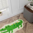 thumbnail image 3 of Green Crocodile Pattern Area Rugs Ultra Soft Kids Floor Mat Machine Washable Carpet Non Slip Bath Mat Playroom Nursery Living Room (15.7x29.5in), 3 of 9