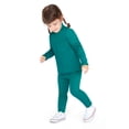 thumbnail image 3 of Lilax Girls' Basic Long Sleeve Cotton Mock Turtleneck T-Shirt Green 7 Years, 3 of 7