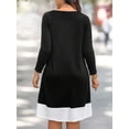 thumbnail image 2 of Cuteduck Plus Size Women’s Long Sleeve V-Neck Zipper Dress Autumn/Winter 1X-5X, 2 of 9