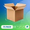 thumbnail image 2 of Pack of 75 Brown Corrugated Shipping Boxes 7x7x7 Cardboard Moving Boxes 7 x 7 x 7 Carton Boxes for Mailing Storage Packaging for Clothes Household Items Books Packing Supplies Wholesale Bulk, 2 of 7