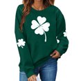 thumbnail image 2 of ZVAVZ Hauts d'Entraînement pour Femmes, Tunique Irlandaise à Manches 3/4, Col Rond Vert, Chandail Graphique pour la Fête du Papa, Vert, TG, 2 of 5