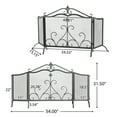 thumbnail image 2 of Olurrisa 3-Panel Iron Fireplace Screen 54" x 31.5", Black Finish, 2 of 8