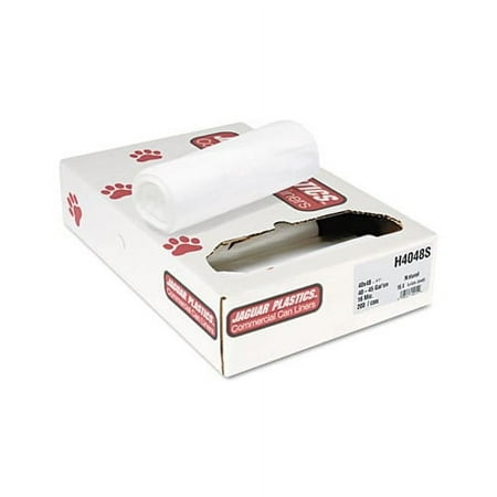 Industrial Strength Commercial Can Liners Flat Pack 45 gal, 16 microns, 40" x 48", Natural, 200/Carton