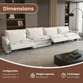 thumbnail image 5 of Magic Home Power Recliner Sofa Couch Set, 4 Seat Electric Recliner with Heating, USB Ports for Families and Friends, Modern Electric Recliner Sofa for Living Room Home Theater, Beige, 5 of 16