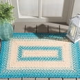 thumbnail image 3 of SAFAVIEH Braided Neville Bordered Machine Washable Reversible Area Rug, Blue/Beige, 2' x 3', 3 of 15