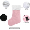 thumbnail image 3 of Coolnut Personalized Christmas Stockings 17.7 inch Customized Christmas Monograms D Pink Xmas Stockings Socks Fireplace Hanging Stockings for Family Christmas Decoration, 3 of 6