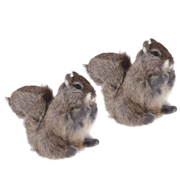 yotijay 2Pcs Artificial Squirrel Figurine Handcraft Garden Decor Ornaments