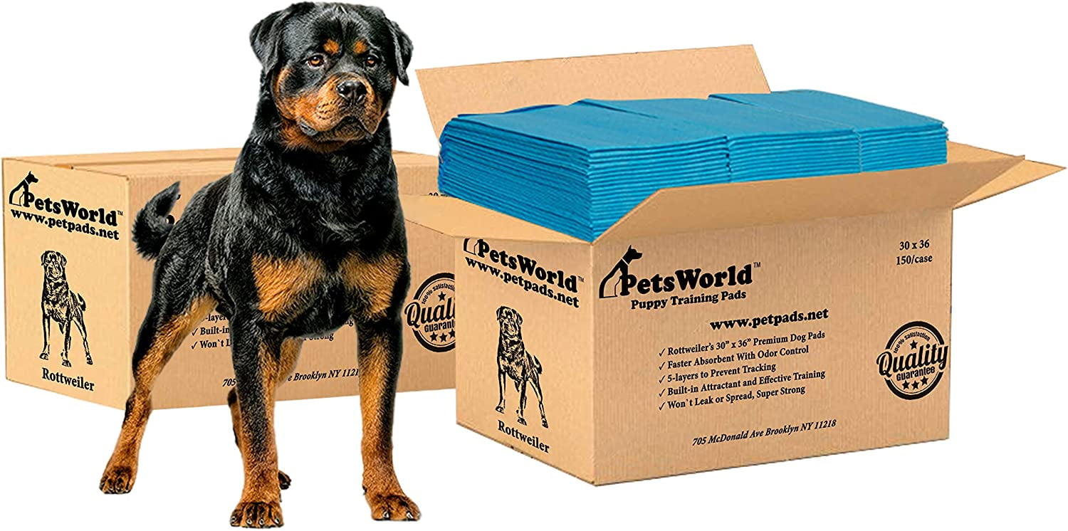 PetsWorld Extra Large Potty Pads for Dogs (30x36 inch) 300 Count, 5 Layer Disposable Pads