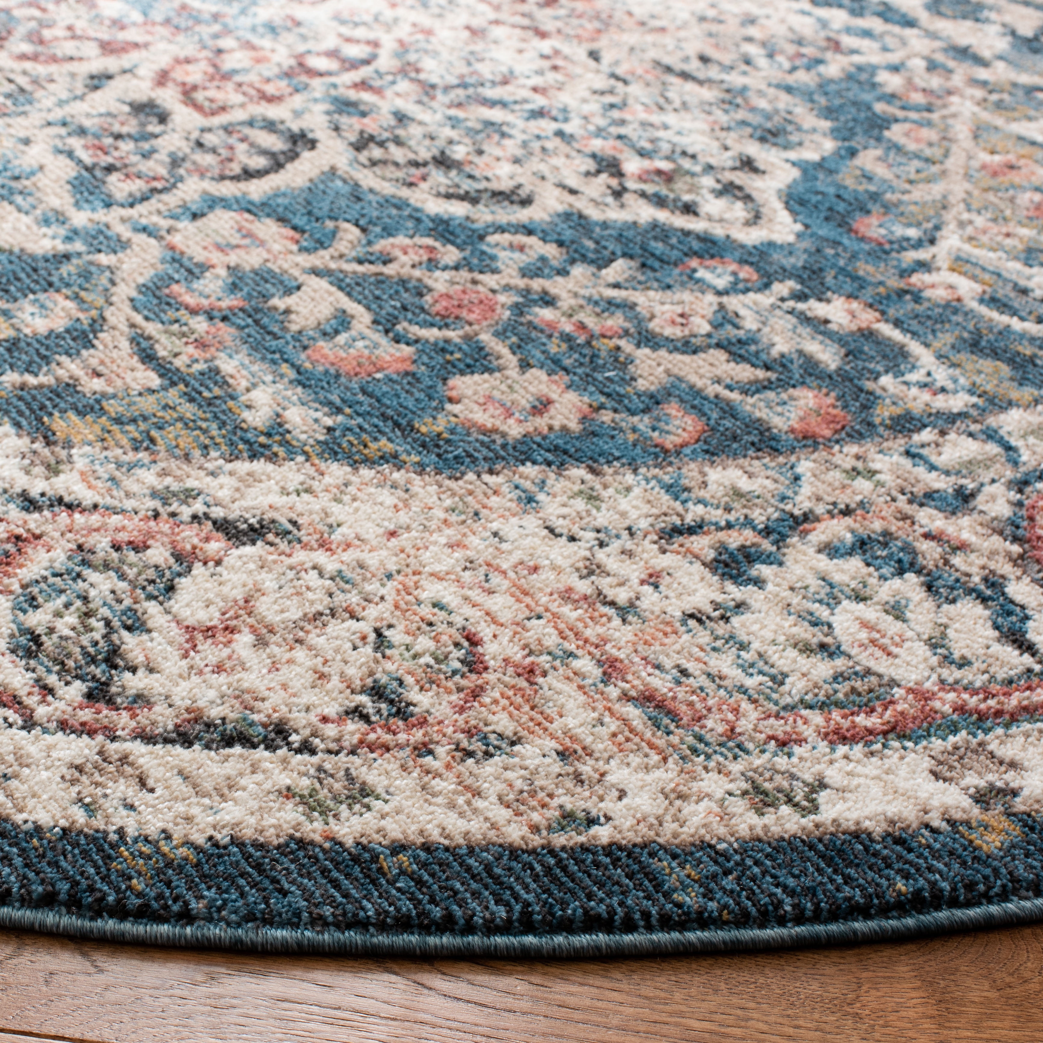 Safavieh Carlyle Blaine Medallion Area Rug, Turquoise/Ivory, 6'7" x 6'7" Round