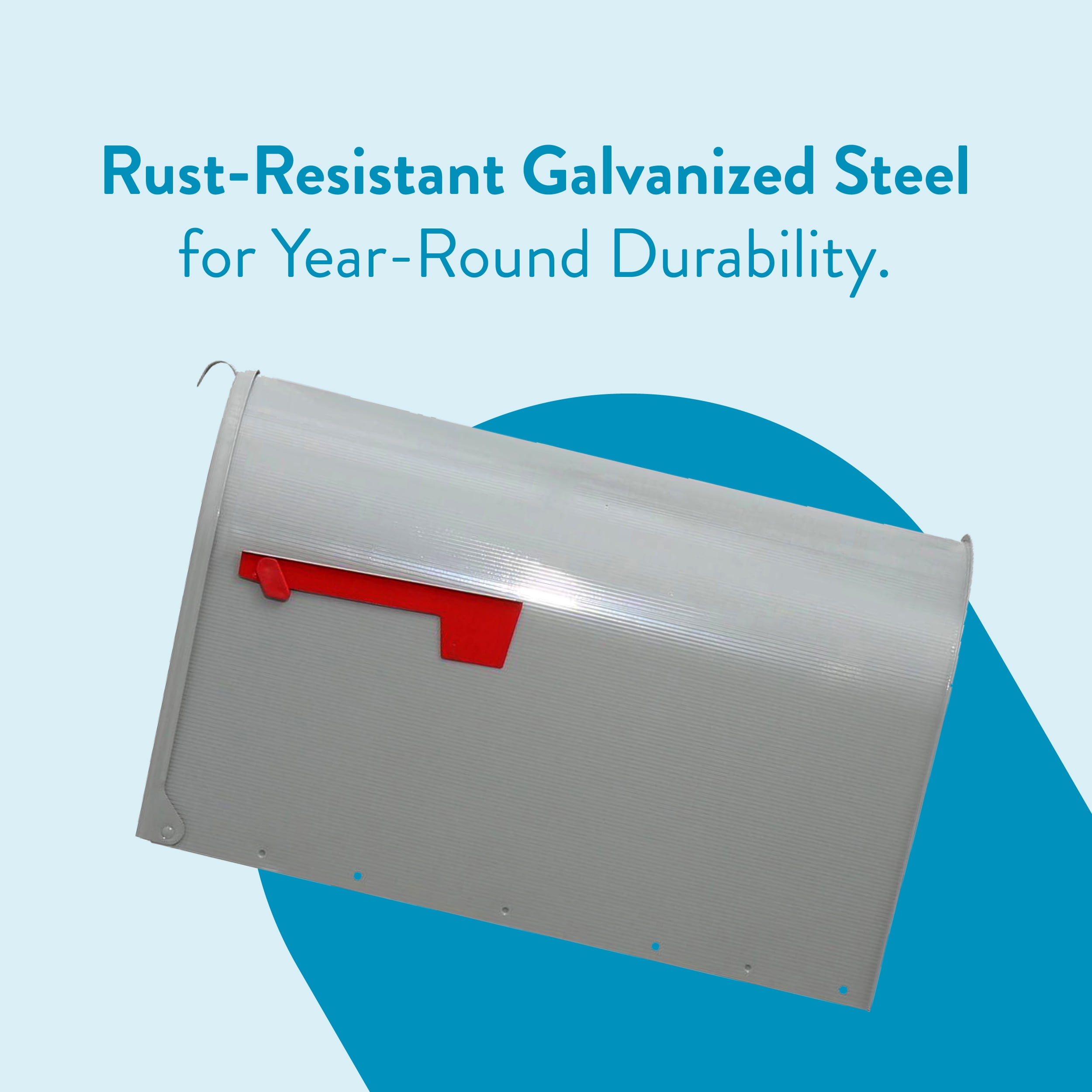 Architectural Mailboxes Stanley Galvanized Steel, Extra Large, Post-Mount Mailbox in Grey