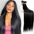 thumbnail image 1 of Brazilian Straight Hair Bundles 3/4 Pieces Straight Human Hair Bundles 10a 8-32 Inch Remy Human Hair Extensions For Black Women, 1 of 7