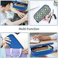 thumbnail image 7 of TEQUAN Large Capacity Pencil Case, Geometric Morocco Style Shape Pattern Pencil Pouch 2 Compartments Pencil Bag (Blue), 7 of 7