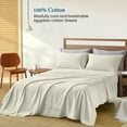 thumbnail image 2 of Natural 1000 Thread Count - 100% Long Staple PIMA Cotton California King(72" X 84") Beige Sheet Set-6-Piece Woven Solid 21"-24"(Inch) Drop Length Hotel Quality, OekoTex Certified, 2 of 4