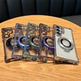 thumbnail image 6 of Luxury Magnetic Plating Stand Shockproof Clear Case For Samsung Galaxy S24 Ultra S23 S22 S21 Note 20 10 Plus Acrylic Back Cover, 6 of 6