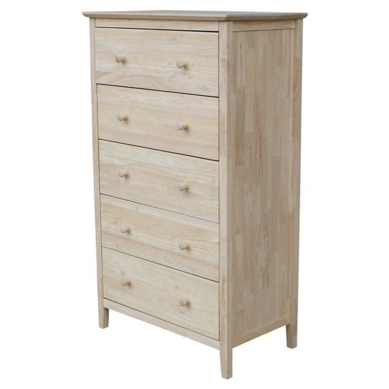 International Concepts Dresser with 5 Drawers Unfinished