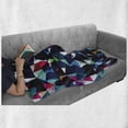 thumbnail image 6 of Geometric Soft Flannel Fleece Throw Blanket, Retro Pattern with Colorful Mosaic Modern Optical Structure Illustration, Cozy Plush for Indoor and Outdoor Use, 60" x 80", Multicolor, by Ambesonne, 6 of 6