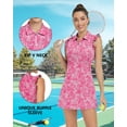 thumbnail image 5 of Women’s 1/4 Zip Tennis Dress with Ruffle Sleeveless Built-in Shorts and Pockets Golf Athletic Outfit, 5 of 7