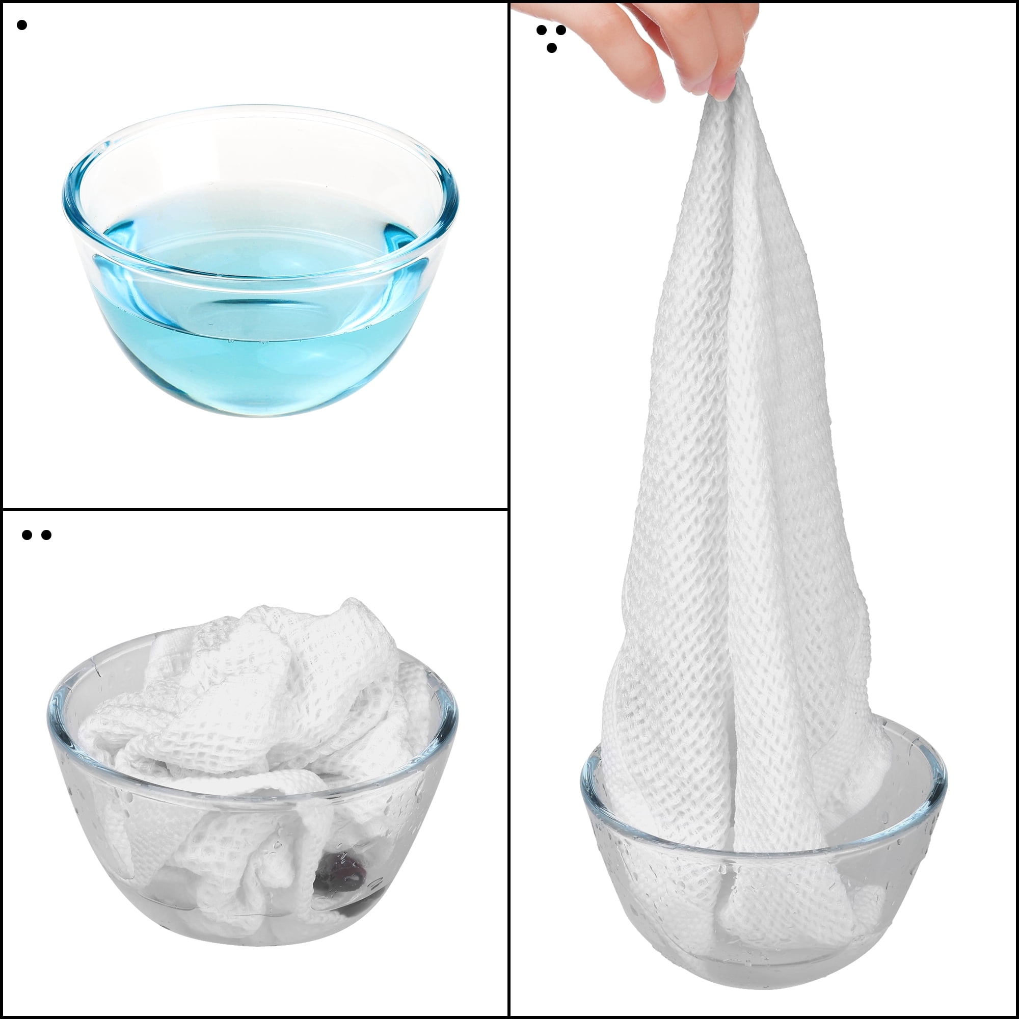 Unique Bargains 12 Pcs Cotton Absorbent Double-Sided Waffle Weave Kitchen Dish Towels White/Beige 12 Pack