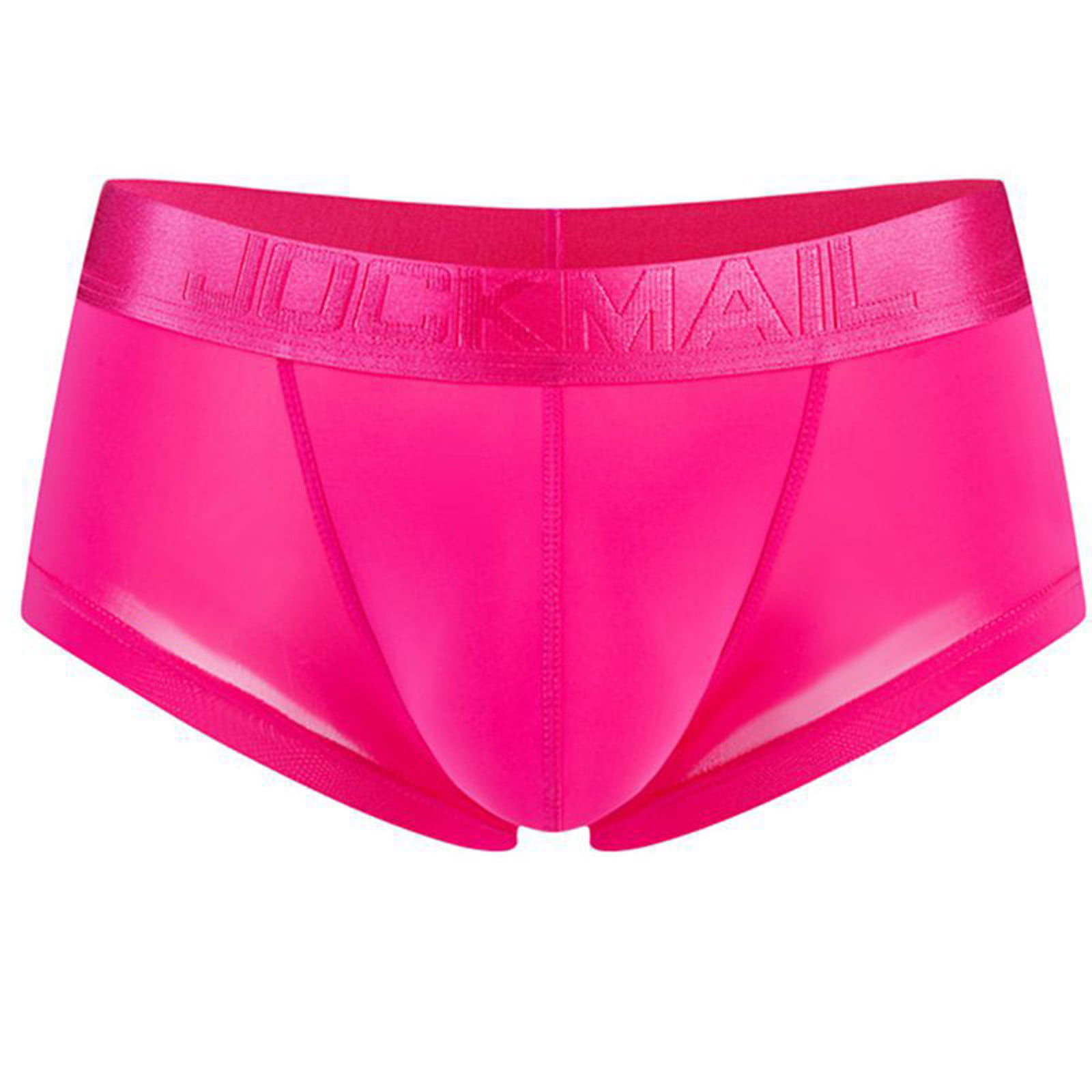 OVTICZA Bulk Mens Boxers Underwear Ice Silk Comfortable Sexy Underwear for  Men Pack Cotton Hot Pink XL 
