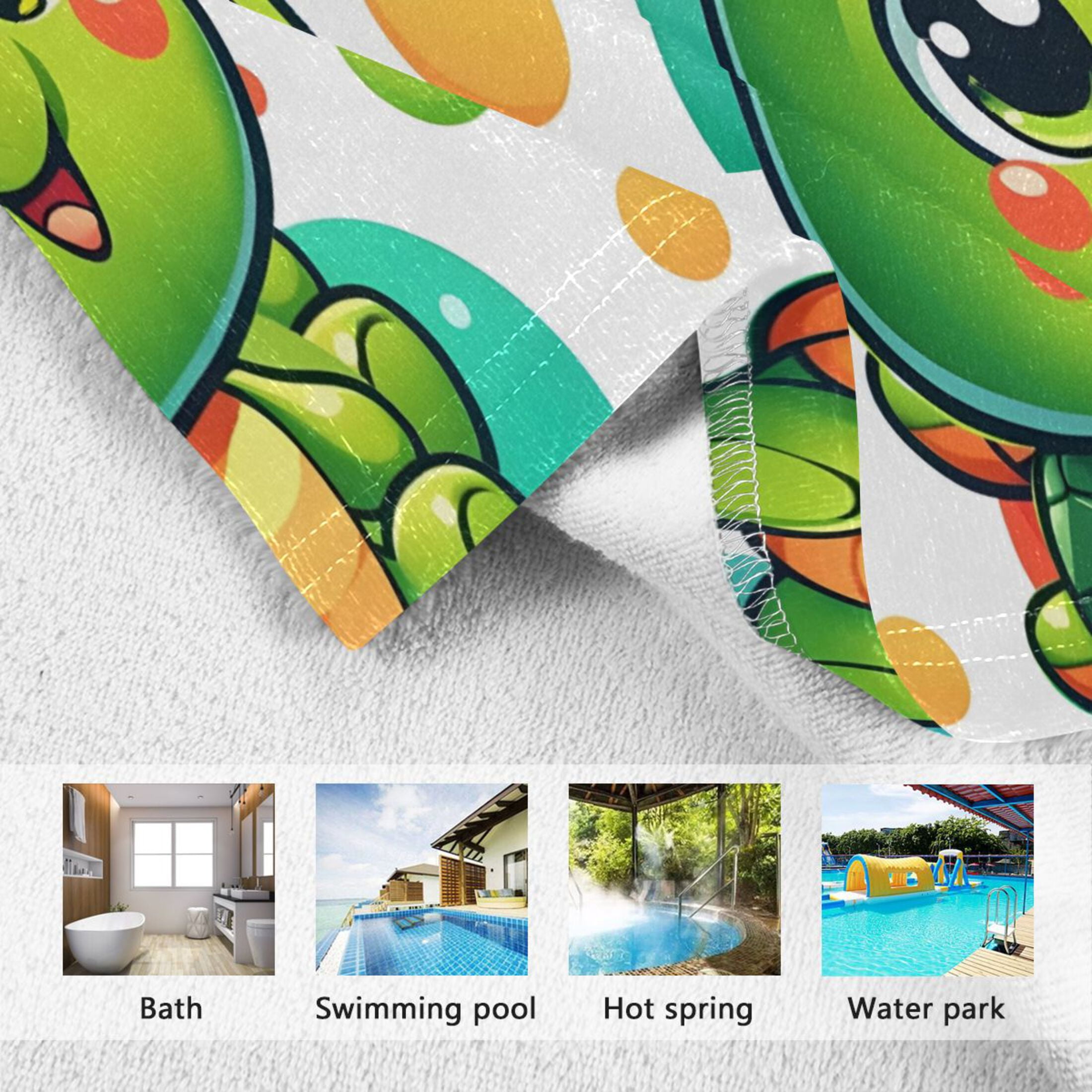 Kid Hooded Beach Towel Bath Poncho Towels Soft Absorbent Quick Dry for Boy Girl Baby Turtle and Ball S