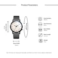 thumbnail image 4 of Reloj de pulsera de cuarzo con esfera de aleación simple para hombre, moda de ocio, decoración (negro y blanco), 4 of 8