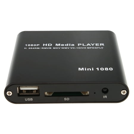 AGPtek 1080P Full HD Digital Media Player MKV/RM-SD/USB HDD-HDMI Support HDMI CVBS and YPbPr Output with (Best Full Hd Media Player)