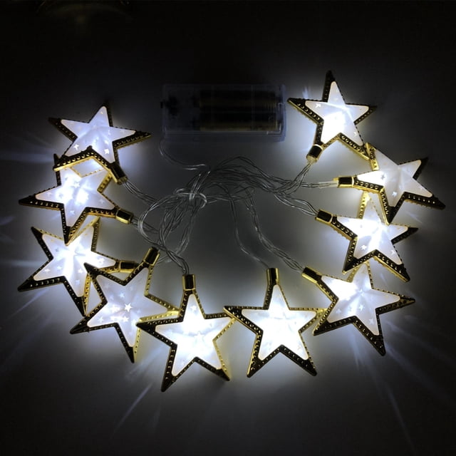 Luces Decorativas Led Eid Mubarak, Estrellas Musulmanas De Ramadán, Luna, Guirnalda De Luces, Decoración Colgante Duradera Para Fiestas Vogacara HA044771-04