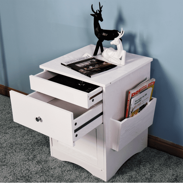 Modern Bedside Storage Night Table, Multifunctional Bedroom Storage