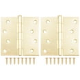 thumbnail image 3 of Stone Harbor Hardware 4" Door Hinges, Square Corner, Polished Brass, 2-Pack, 3 of 4
