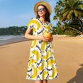 thumbnail image 4 of Disketp Banana Fruit para Vestido de Manga Corta para Mujeres, Vestidos de Verano para Mujeres, Casual y Holgado para la Playa, 4 of 6