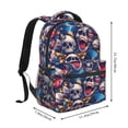 thumbnail image 2 of Xecao rock Skull blue record Backpack, a stylish and functional choice for both men and women, is the perfect basic bookbag for college, work, or travel, 2 of 5
