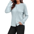 thumbnail image 4 of Sundazz Cable Knit Cardigan Sweaters for Women Long Sleeve Button Down Sweaters Fall Winter Clothes, 4 of 8