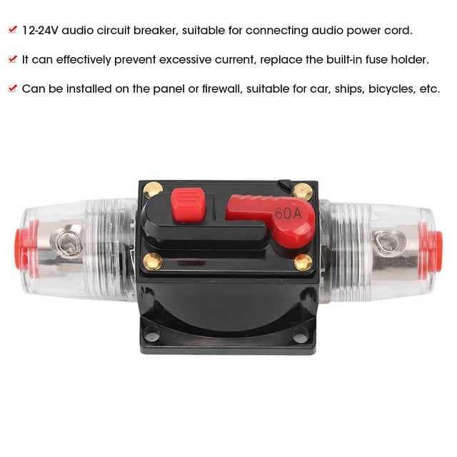 Disyuntor 12-24V Accesorio Para Automóvil Amplificador De Audio Restablecer Disyuntor Portafusibles Para Barco De Automóvil