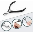 thumbnail image 5 of CALIYI Cuticle Nippers Nail Manicure Scissors Cuticle Clippers Trimmer Dead Skin Remover Stainless Steel Cutters Beauty Tool With Pusher (Black), 5 of 8