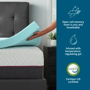 Lucid 4 Cooling Gel with Aloe Plush Memory Foam Mattress Topper, Twin